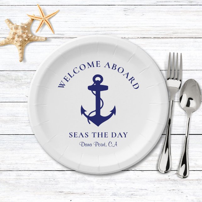 Nautical Boat Anchor Paper Plate (Creator Uploaded)
