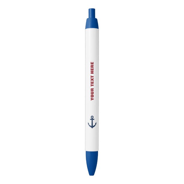 Nautical boat anchor pen with custom text (Front Vertical)