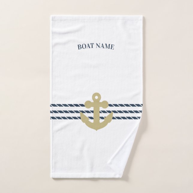 Nautical Boat Anchor,Rope Bath Towel Set (Hand Towel)
