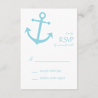 Nautical Boat Anchor RSVP Cards (Pale Blue)