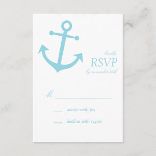 Nautical Boat Anchor RSVP Cards (Pale Blue)