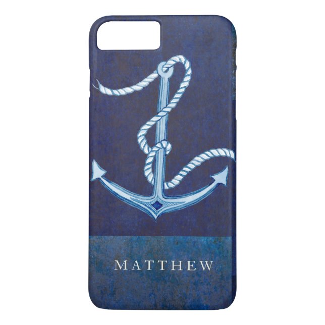 Nautical Boat Anchor, Sailing Ocean Sea Mens Case-Mate iPhone Case (Back)