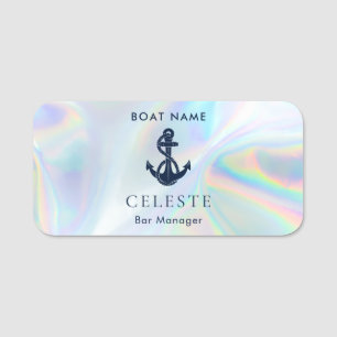 Nautical Boat Anchor Ship Crew Custom Name Tag