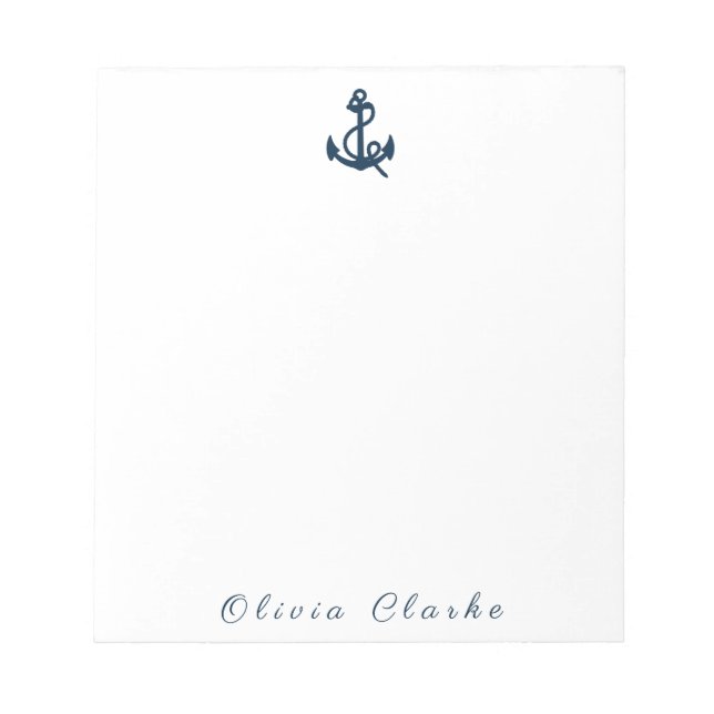 Nautical Boat Anchor  Stylish Script   Notepad (Front)