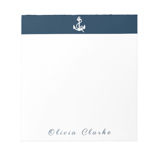 Nautical Boat Anchor  Stylish Script   Notepad (Front)