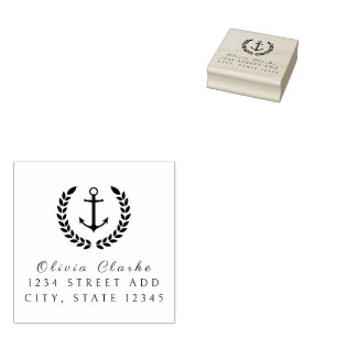 Nautical Boat Anchor  Stylish Script   Rubber Stamp