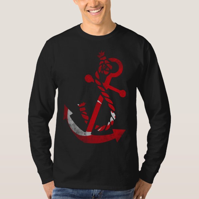 Nautical boat anchor Turkey Turkish flag ocean Fis T-Shirt (Front)