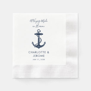 Nautical Boat Anchor Wedding Paper Napkin