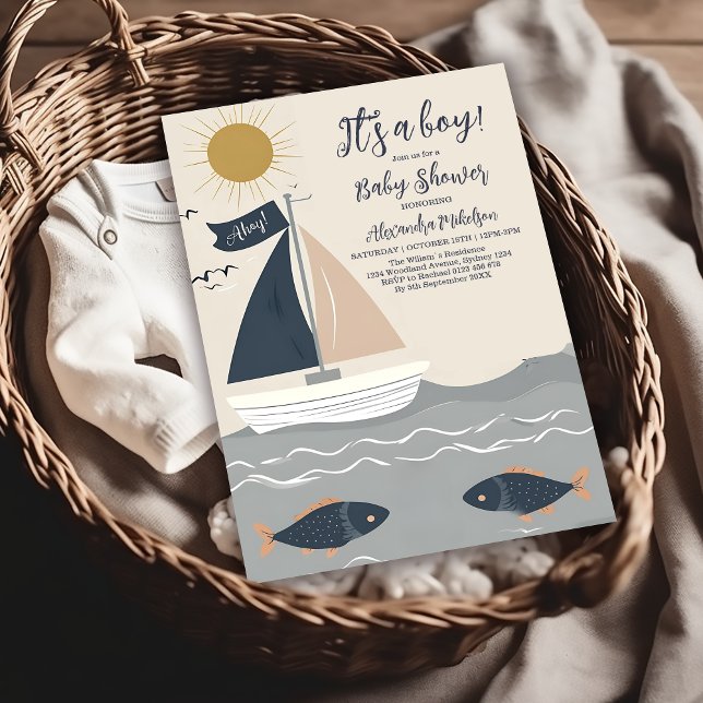 Nautical Boat Baby Shower Invitation (Creator Uploaded)