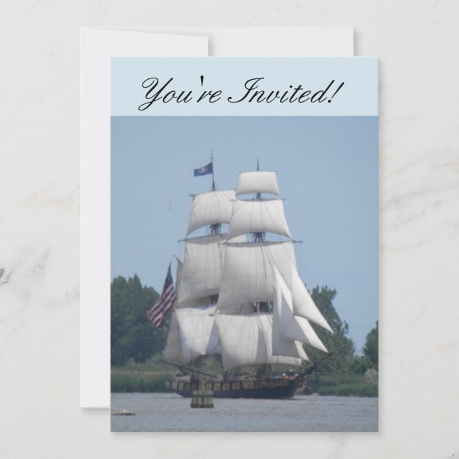 Nautical Boat Invitation Card (Front)