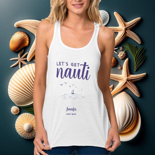Nautical Boat Let's Get Nauti Bachelorette Gift Singlet (Creator Uploaded)
