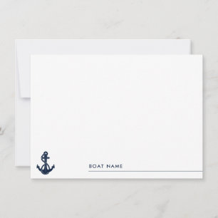 Nautical Boat Name Anchor Boating Custom Thank You Card