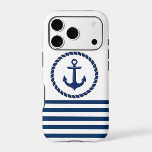 Nautical Boat Name,Anchor Navy Blue Striped