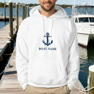 Nautical Boat Name Anchor Rope Hoodie
