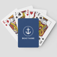 Nautical Boat Name Anchor Rope Navy Blue