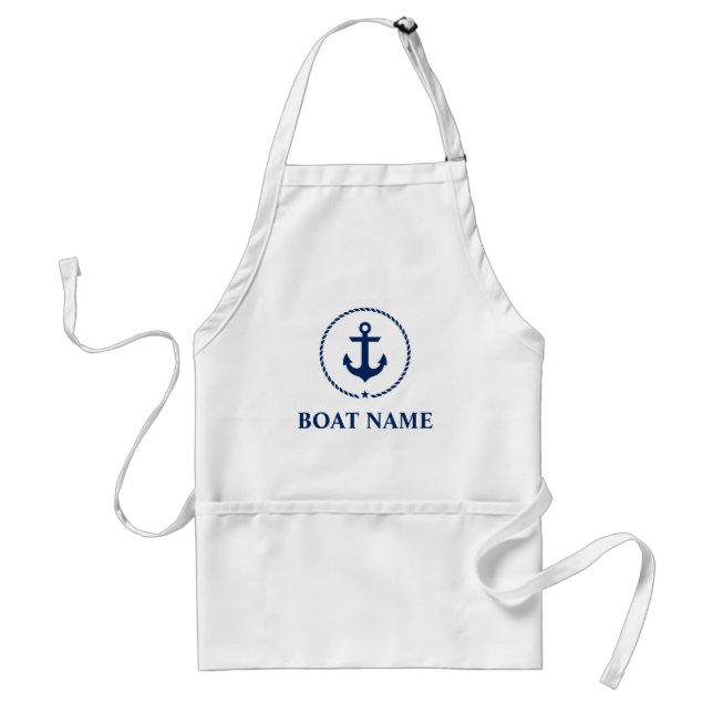Nautical Boat Name Anchor Rope Standard Apron (Front)