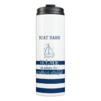 Nautical Boat Name,Anchor Sea Navy Blue Striped