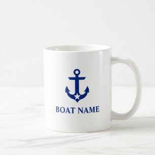Nautical Boat Name Anchor Star Coffee Mug