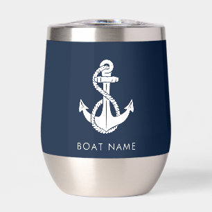 Nautical Boat Name Navy Blue Anchor Custom