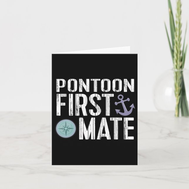 Nautical Boating Pontoon First Mate Anchor  Card (Front)