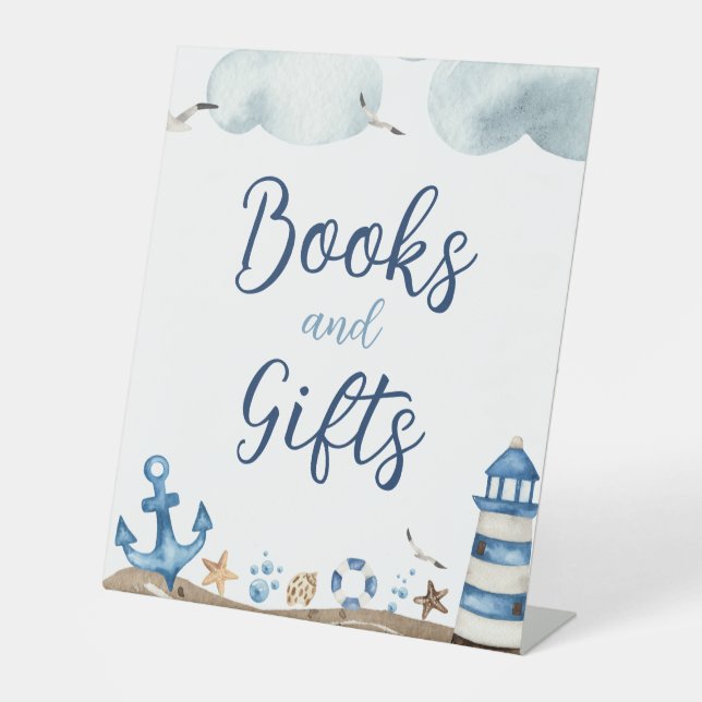 Nautical Books And Gifts Baby Shower Sign (Front)