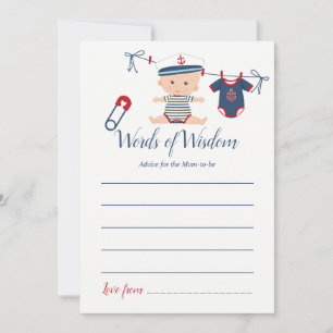 Nautical Boy Baby Advice for Mum Baby Shower Card
