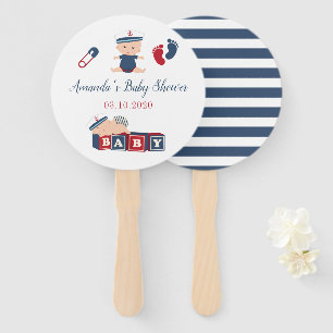 Nautical Boy Baby Shower Favour Hand Fan