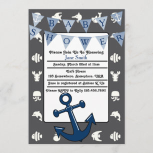 Nautical Boy Baby Shower Invitation
