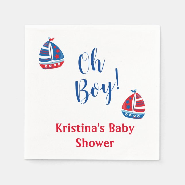Nautical Boy Baby shower napkin (Front)