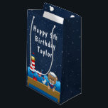 Nautical Boy Bear Red and Navy Happy Birthday Small Gift Bag<br><div class="desc">This cute and fun gift bag can be personalised with a name or title, such as son, grandson, nephew, friend etc. It features a nautical sailor boy bear on a wooden deck with a seagull and a crab. In the background there is a red and white lighthouse, a cute bird...</div>