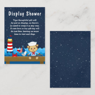 Nautical Boy Monkey Red and Navy Display Shower Enclosure Card