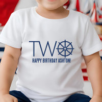 Nautical Boy's 2nd Birthday Ship’s Wheel Helm Name