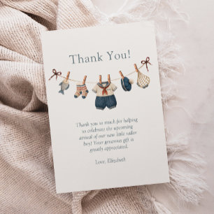 Nautical Boy's Baby Shower Thank You Card