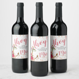 Nautical Bridal shower Anchor Shower favours WIN Wine Label