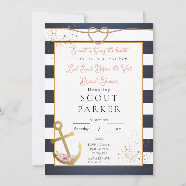 Nautical Bridal Shower Invitation (Front)