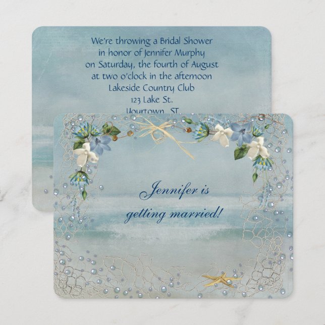 Nautical Bridal Shower Invitation (Front/Back)