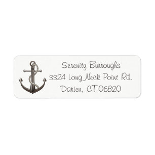 Nautical Brown and White Ship Anchor Sailor Beach