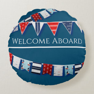 Nautical Bunting Round Cushion