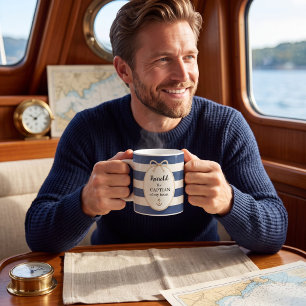 Nautical Captain Of My Heart Script Name Anchor Coffee Mug