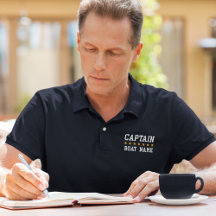 Nautical Captain Your Boat Name Blue