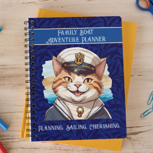 Nautical Cat Gifts for Boat Owners Sailors Boater Notebook