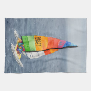 Nautical Catamaran Sailboat Ocean Kitchen Towel