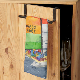 Nautical Catamaran Sailboat Ocean Kitchen Towel
