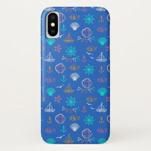 Nautical Chalk Drawing Pattern 1 iPhone X Case