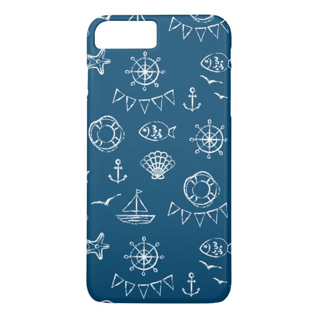 Nautical Chalk Drawing Pattern 2 Case-Mate iPhone Case (Back)
