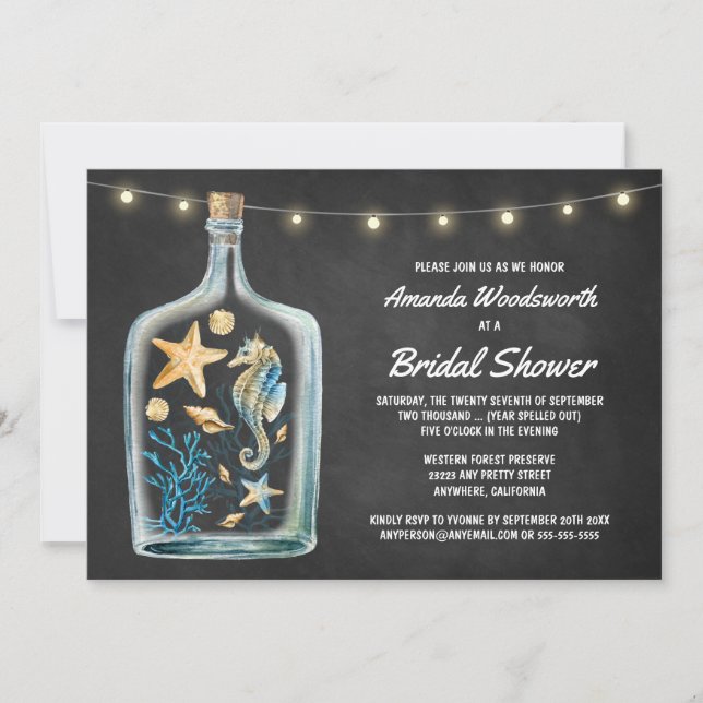 Nautical Chalkboard Bridal Shower Invitations (Front)