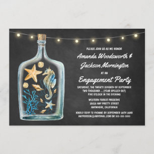 Nautical Chalkboard Engagement Party Invitations