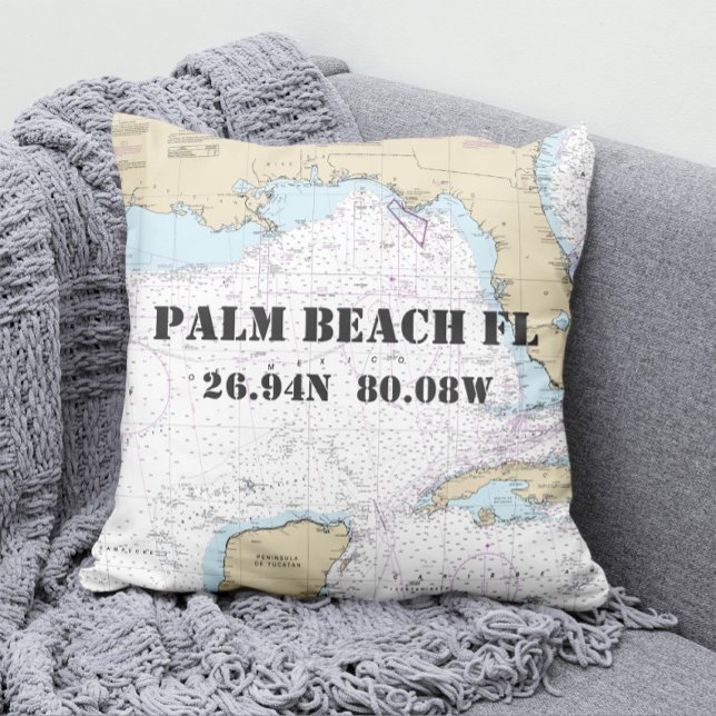 Nautical Chart Latitude Longitude Gulf of Mexico Cushion (Creator Uploaded)