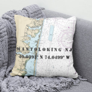 Nautical Chart Latitude Longitude: Mantoloking NJ Cushion