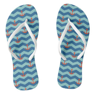 Nautical Chevron Pattern Jandals
